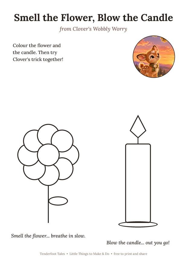 Preview of the Smell the Flower, Blow the Candle printable page