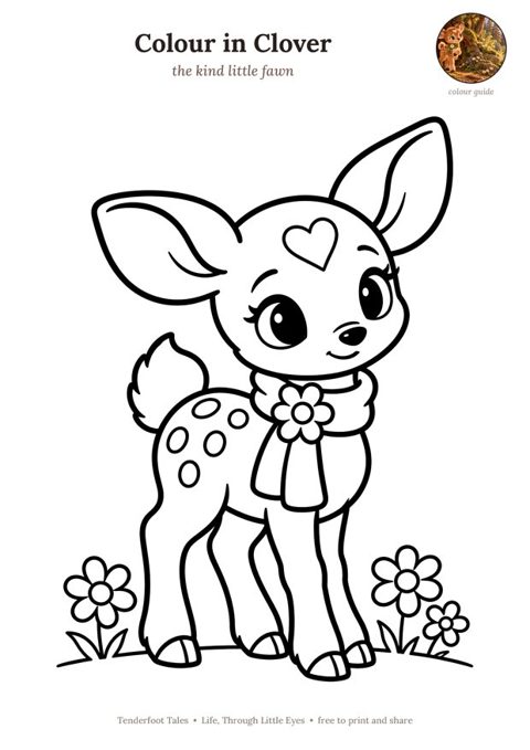 Preview of the Colour in Clover colouring page