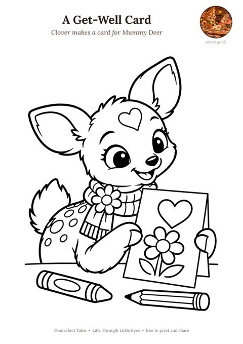 Preview of the A Get-Well Card colouring page