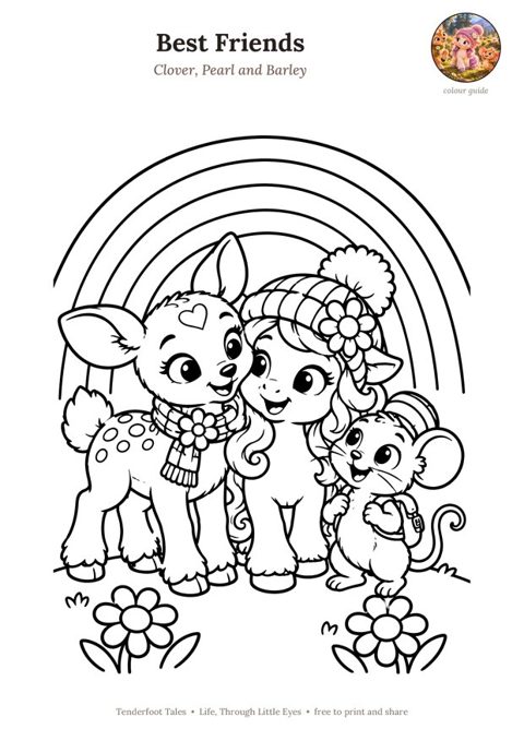 Preview of the Best Friends colouring page