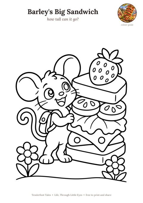 Preview of the Barley's Big Sandwich colouring page